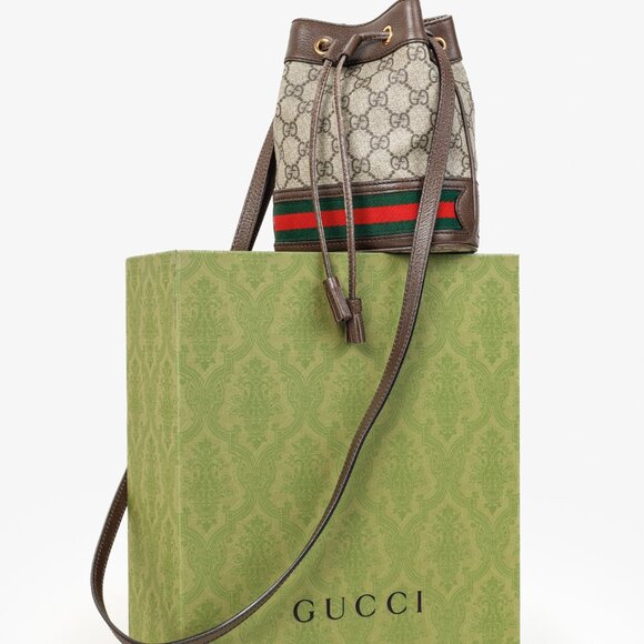 Gucci Ophidia Brown GG Supreme Mini Bucket Bag - Picture 15 of 15